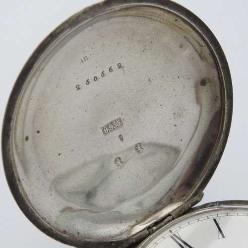 Antique sterling silver full hunter pocket watch - Working - Inscribed Francis Wilson Wright