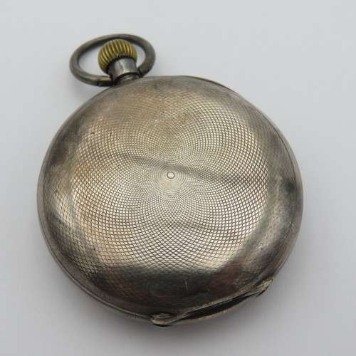 Antique sterling silver full hunter pocket watch - Working - Inscribed Francis Wilson Wright