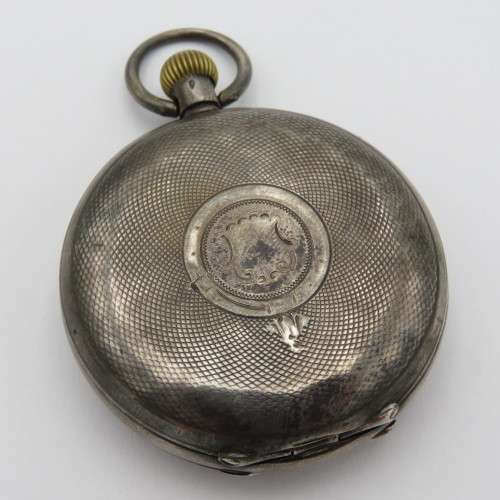 Antique sterling silver full hunter pocket watch - Working - Inscribed Francis Wilson Wright