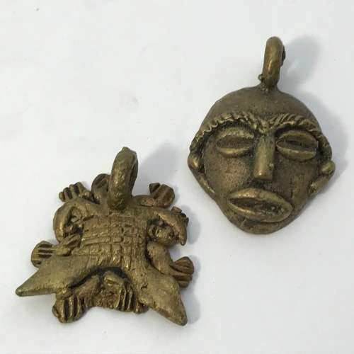 Lot of 7 vintage brass castings - Ashanti Tribe - lost wax method