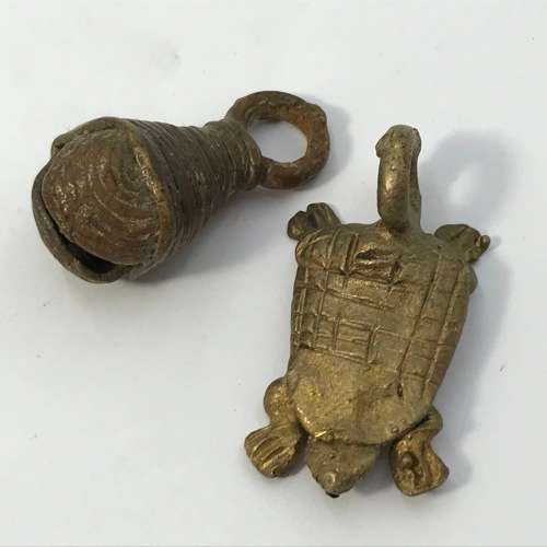 Lot of 7 vintage brass castings - Ashanti Tribe - lost wax method