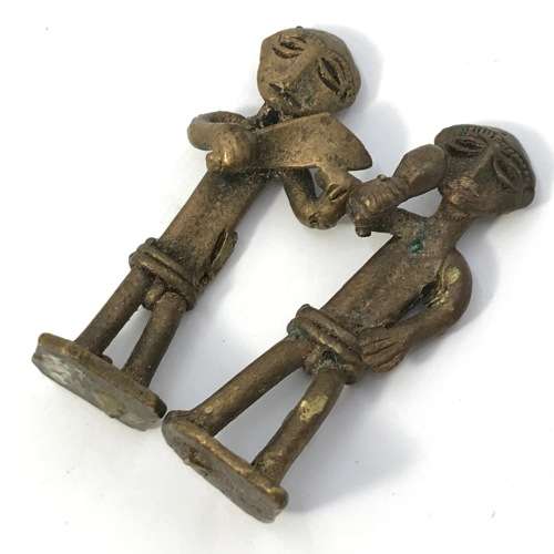 Lot of 7 vintage brass castings - Ashanti Tribe - lost wax method