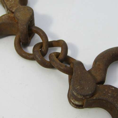 Antique early 1900`s Police Hiatt handcuffs - well used