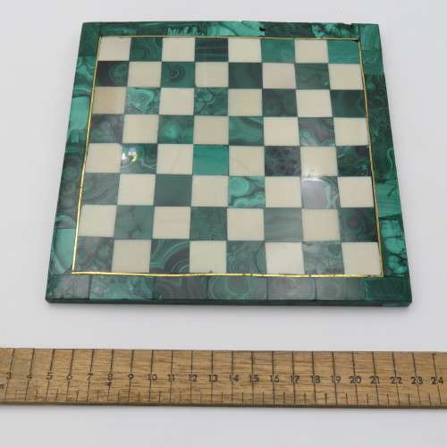 Vintage Malachite and marble chess set - repaired