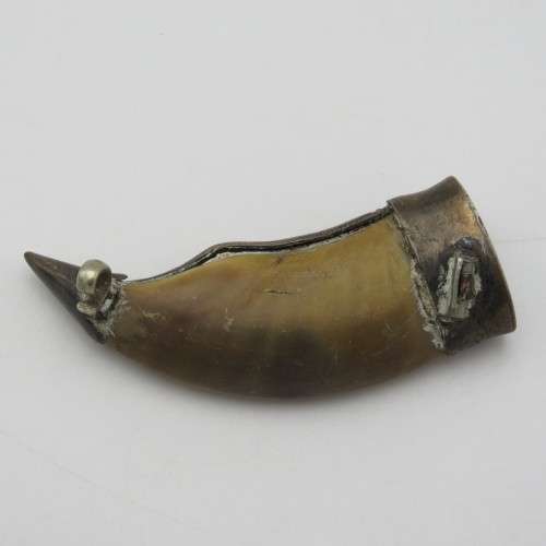 Vintage lion claw and silver brooch