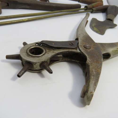 Lot of 7 vintage leather work tools