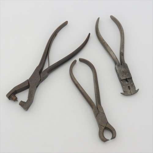 Lot of 3 vintage leather working tools