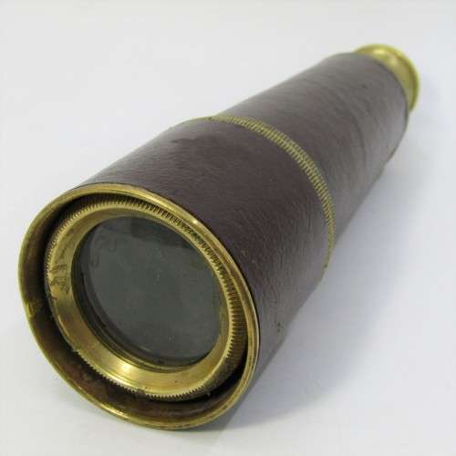 Antique brass and leather telescope