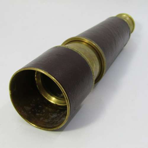 Antique brass and leather telescope