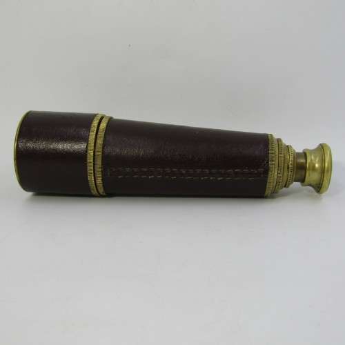 Antique brass and leather telescope