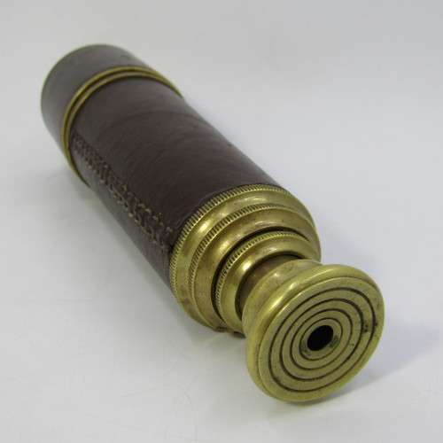 Antique brass and leather telescope