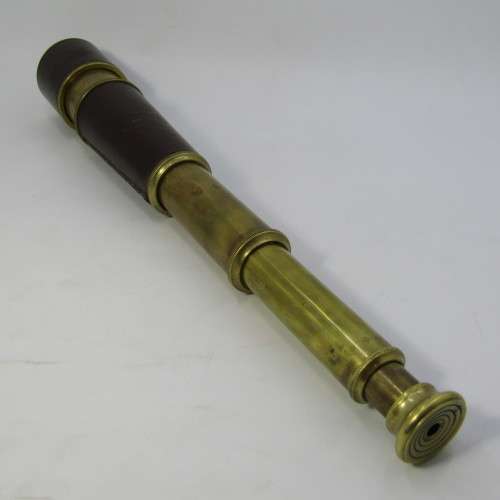 Antique brass and leather telescope