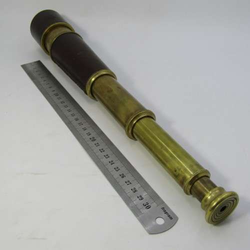 Antique brass and leather telescope