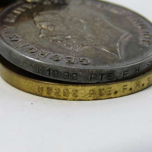 WW1 trio medal set issued to 01292 Pte. F.H. Shaw, Army Ordnance Corps