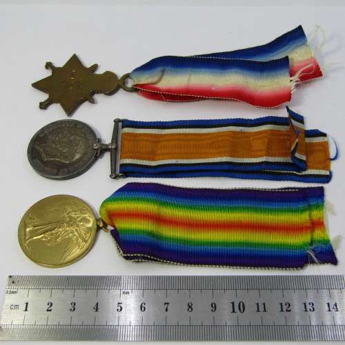 WW1 trio medal set issued to 01292 Pte. F.H. Shaw, Army Ordnance Corps