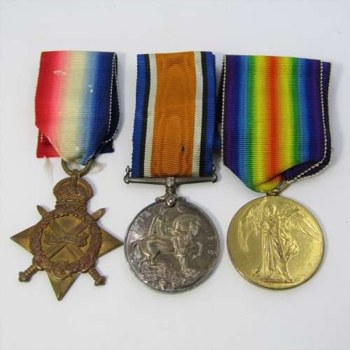 WW1 trio medal set issued to 01292 Pte. F.H. Shaw, Army Ordnance Corps