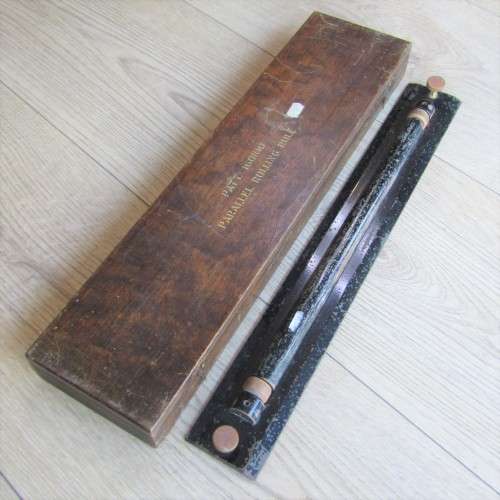 Antique parallel rolling ruler in original box