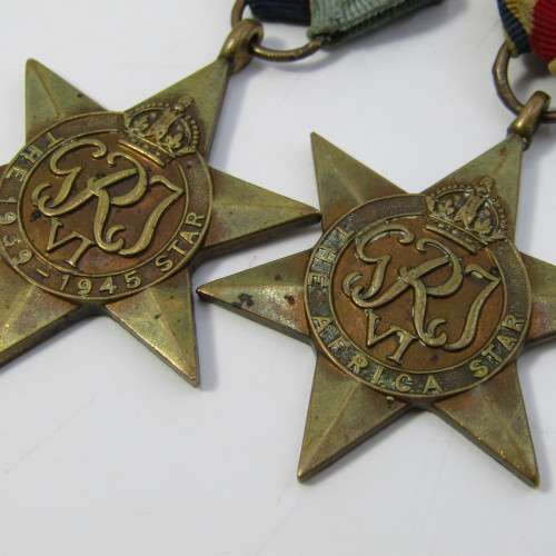 Set of 4 WW2 medals with 8th army clasp issued to M14580 G. Miller