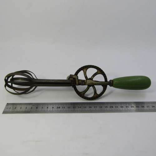 Vintage mixer with wooden green handle made in Germany