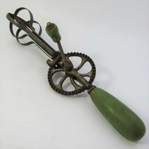 Vintage mixer with wooden green handle made in Germany