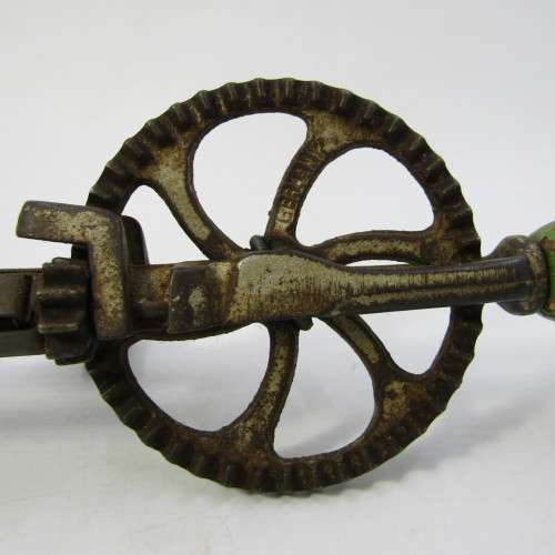 Vintage mixer with wooden green handle made in Germany