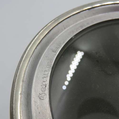 Vintage genuine pewter mug hand made in Shiefield with glass bottom