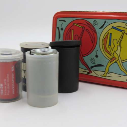 Vintage Agfa The Power of Color tin with 4 expired films