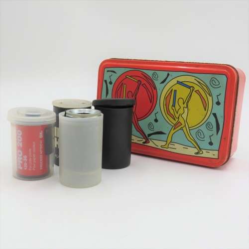 Vintage Agfa The Power of Color tin with 4 expired films