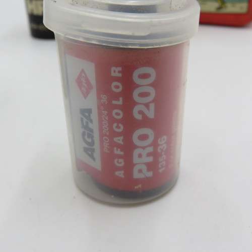 Vintage Agfa The Power of Color tin with 4 expired films