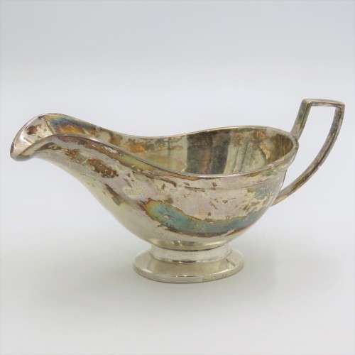 Vintage heavy silver plated gravy boat