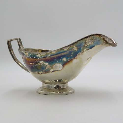 Vintage heavy silver plated gravy boat