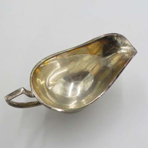 Vintage heavy silver plated gravy boat