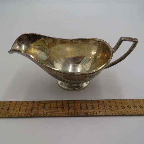 Vintage heavy silver plated gravy boat