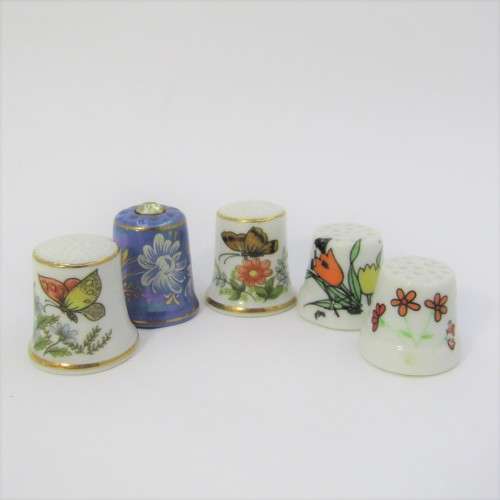 Lot of 5 porcelain thimbles