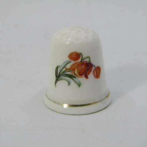 Lot of 5 porcelain flower themed thimbles