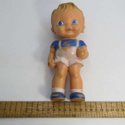 Vintage PML Rompy rubber toy doll - ear damaged