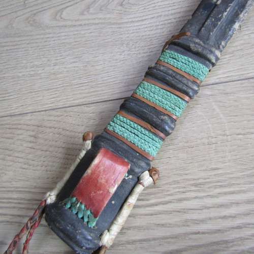 Very Old African handmade dagger with leather work