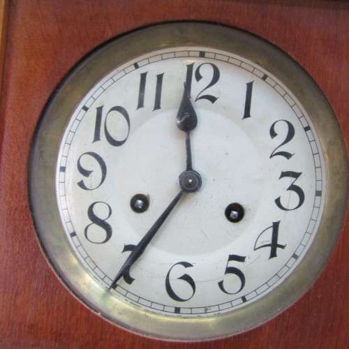 Vintage Oak wooden wall clock - 67 x 30 x 19cm