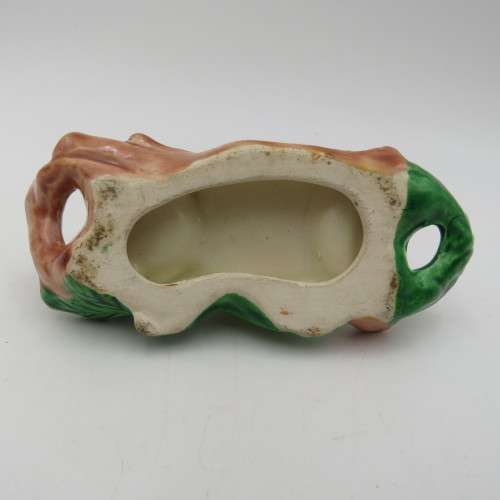 Pair of vintage owls salts and pepper shakers with mustard pot on stand