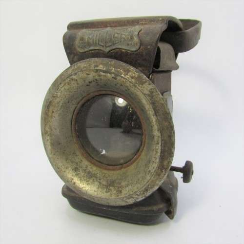 Antique Miller bicycle oil lamp lantern with burner