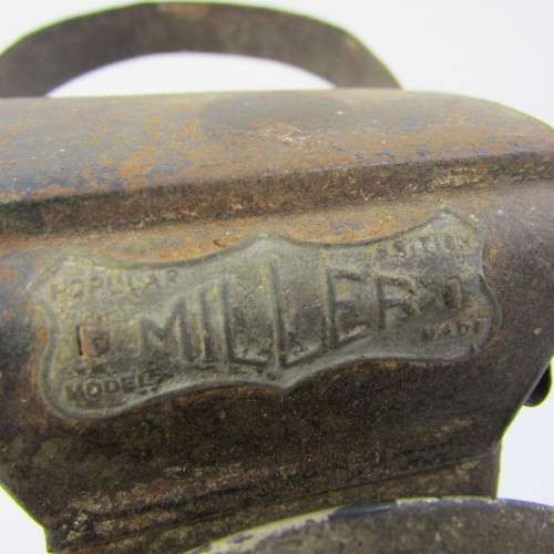 Antique Miller bicycle oil lamp lantern with burner