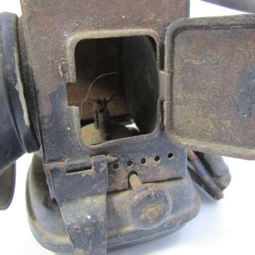 Antique Miller bicycle oil lamp lantern with burner