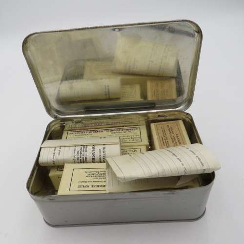 Vintage S.A.I.M.R. 1970`s Snake- Bite Outfit tin with anti-venom contents