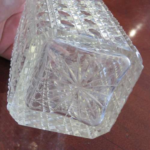 Vintage cut glass decanter - Some chips