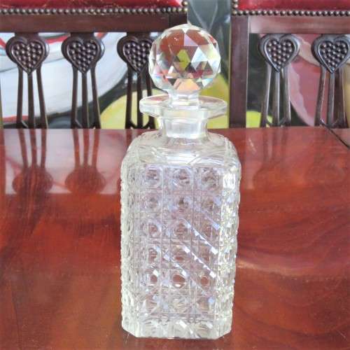 Vintage cut glass decanter - Some chips