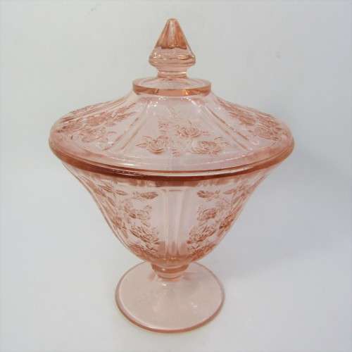 Vintage Carnival glass sweet dish - lid chipped