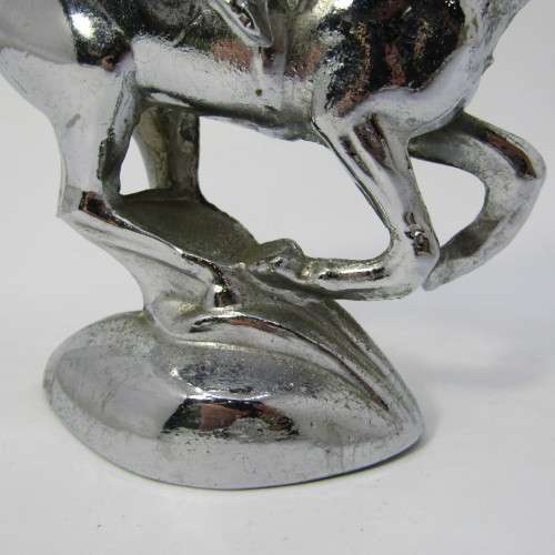 Vintage Chrome Horse and Jockey hood ornament  / trophy topper - A57A