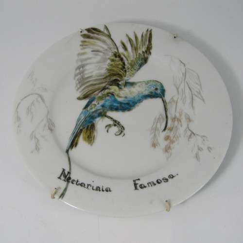 Hand painted Malachite Sunbird on Sri Lanka plate