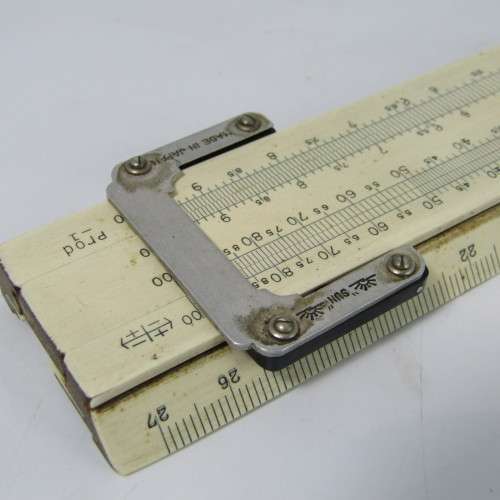 Vintage SUN Hemmi slide ruler in box - made in Japan