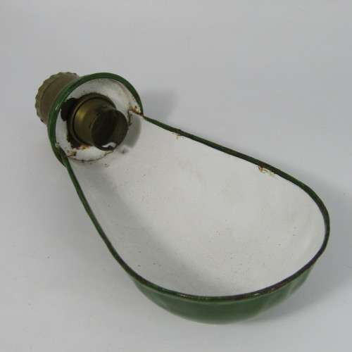 Vintage green enamel lamp shade